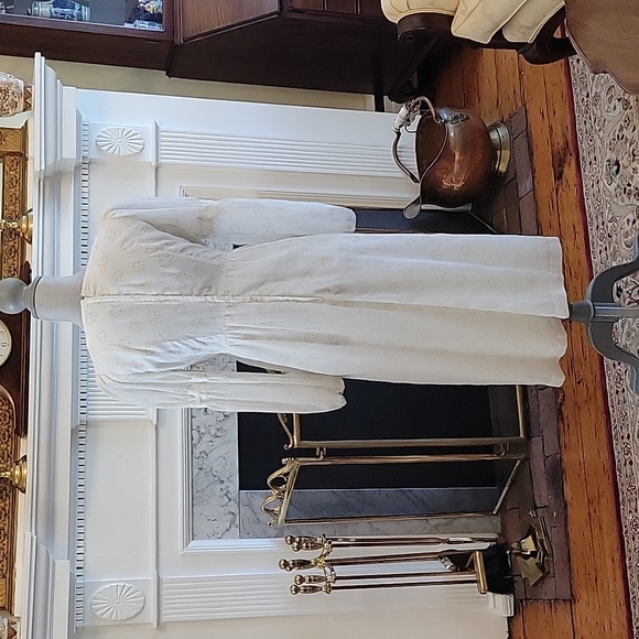 Vtg 70's Swiss Dot Peasant Dress - Picture 10 of 12